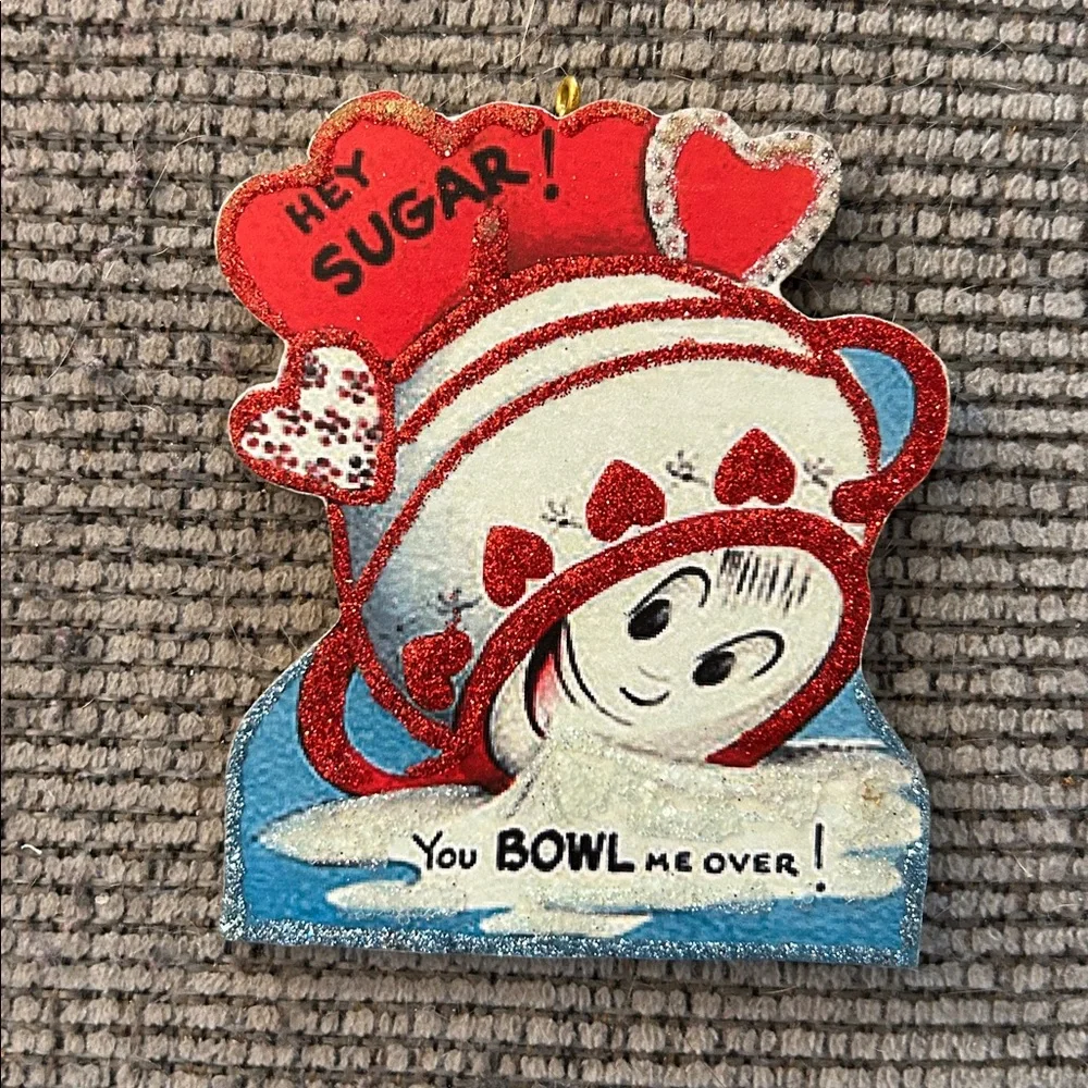 Handmade retro wooden Valentine’s Day ornament decorations x7